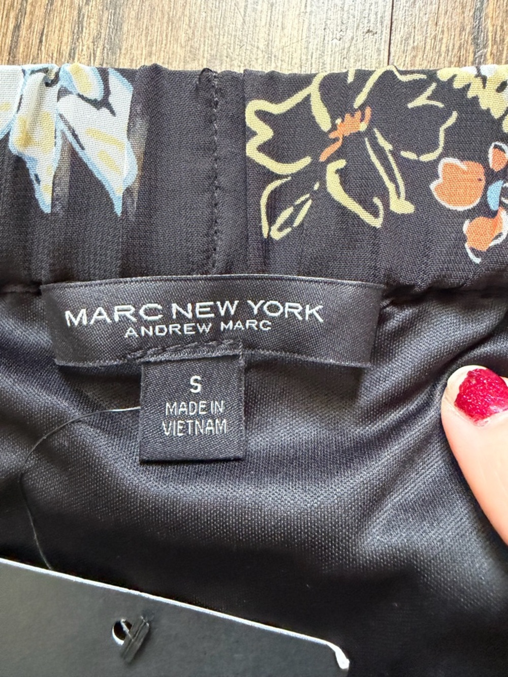 Marc New York Black Floral Ruffle Midi Skirt with Cream & Pink Blooms - Picture 5 of 6